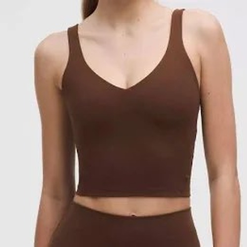 Lululemon Align Tank Top Brown V-Neck Cropped Yoga Bra Size 2